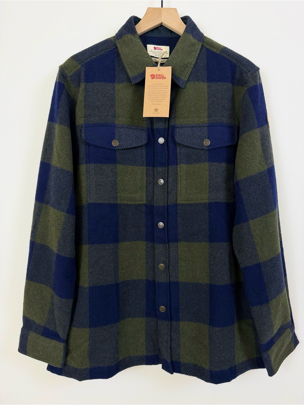 Fjallraven Canada Shirt Men’s L Wool Blend Plaid